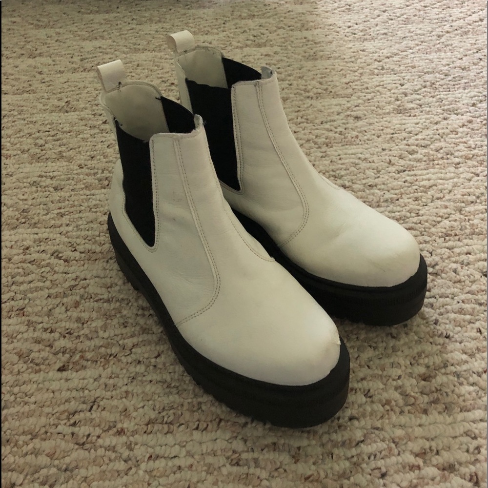 white Chelsea boots